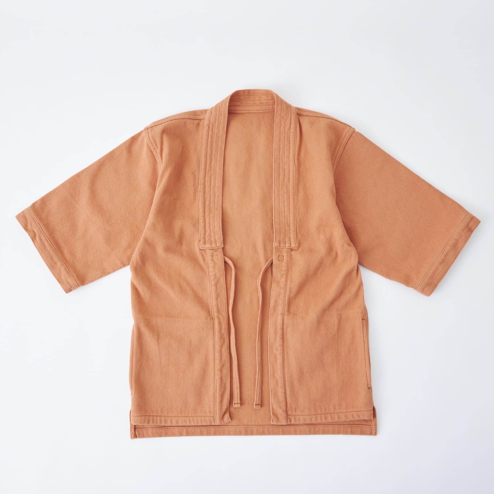 Kimono Jacket in Japanese Sashiko Embroidery | Kakishibu Orange