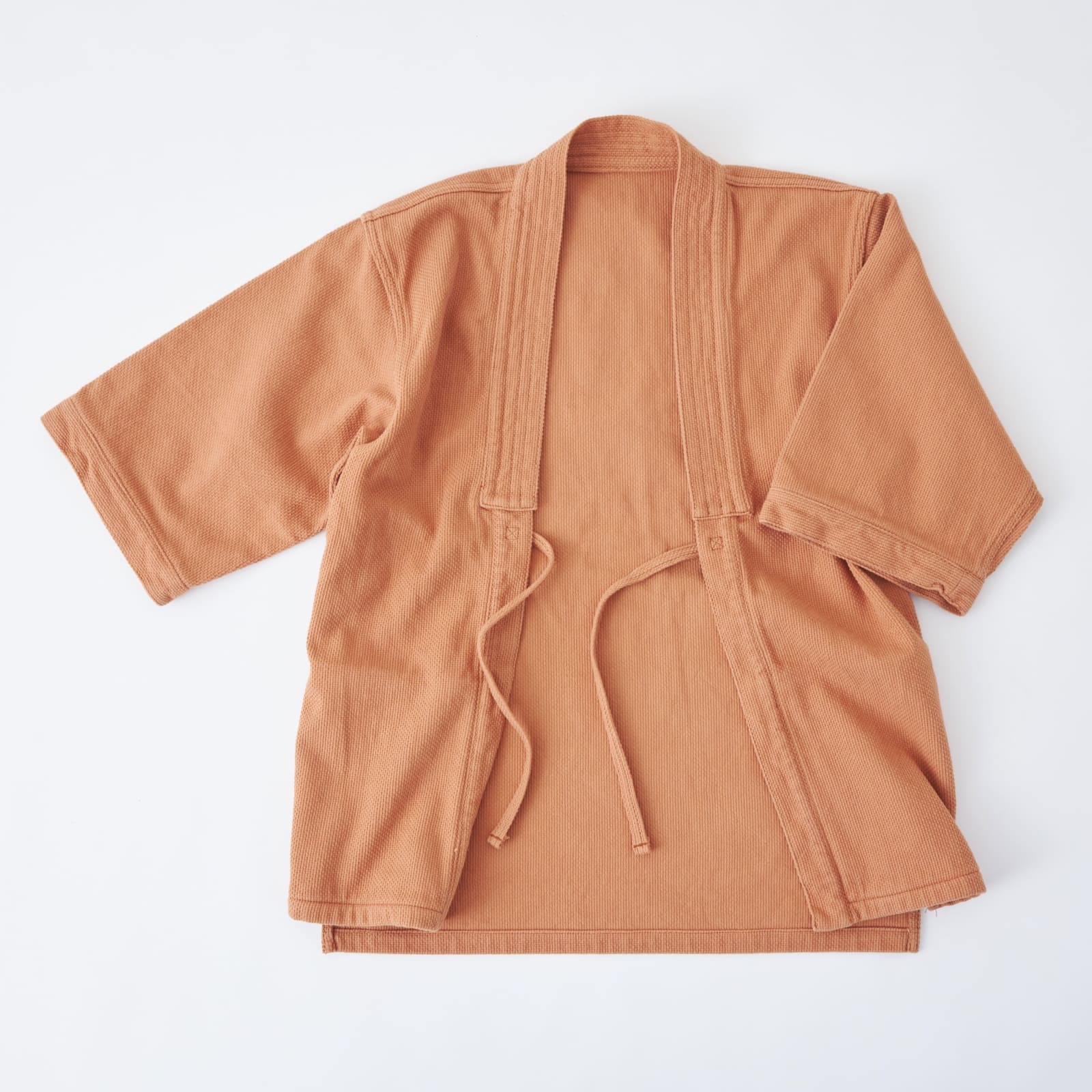 Kimono Jacket in Japanese Sashiko Embroidery | Kakishibu Orange