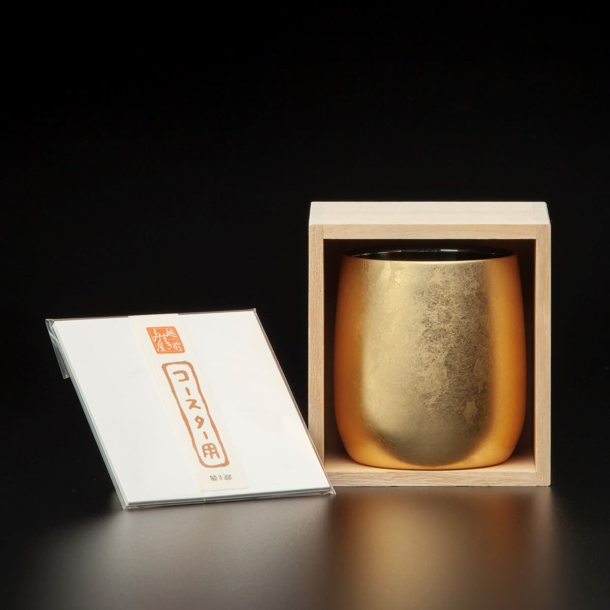Double Wall Daruma Rocks Glass - Gold