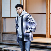 Haori Jacket (Checked) Long Sleeve - Kimono Style