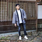 Haori Jacket (Checked) Long Sleeve - Kimono Style