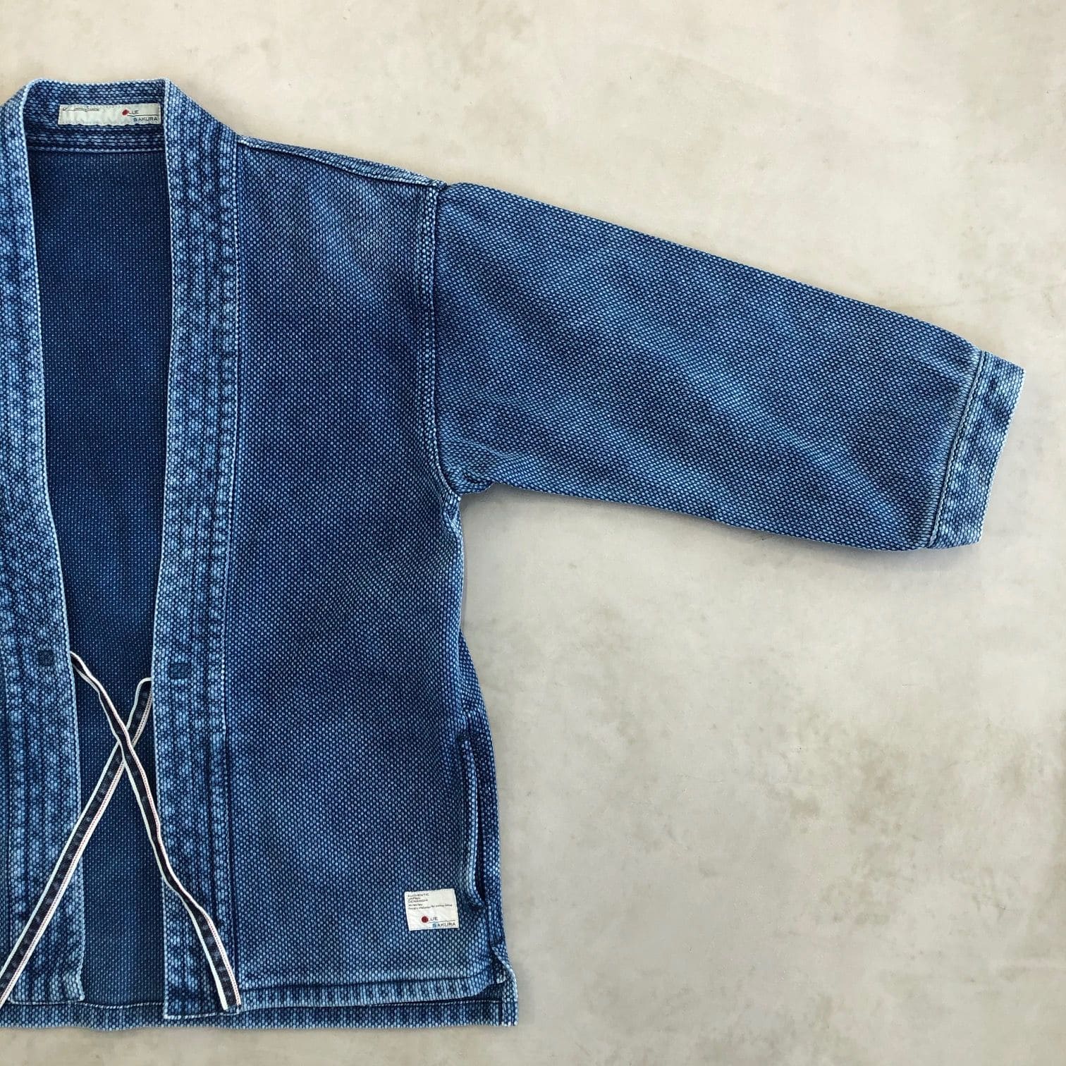 Kimono Jacket in Japanese Sashiko Embroidery - Long Sleeve