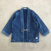 Kimono Jacket in Japanese Sashiko Embroidery - Long Sleeve