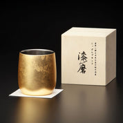 Double Wall Daruma Rocks Glass - Gold