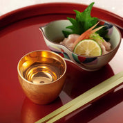 Double Wall Sake Cup/Teacup - Gold
