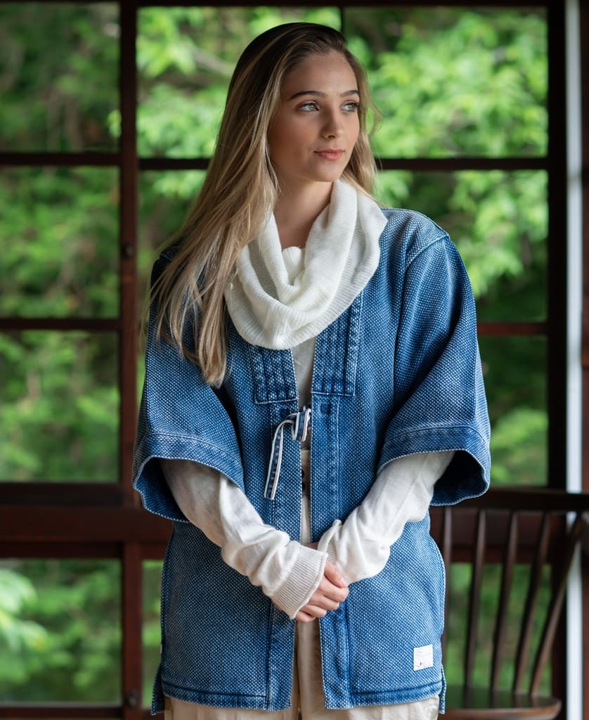 商品管理 Kimono Jacket in Japanese Sashiko Embroidery