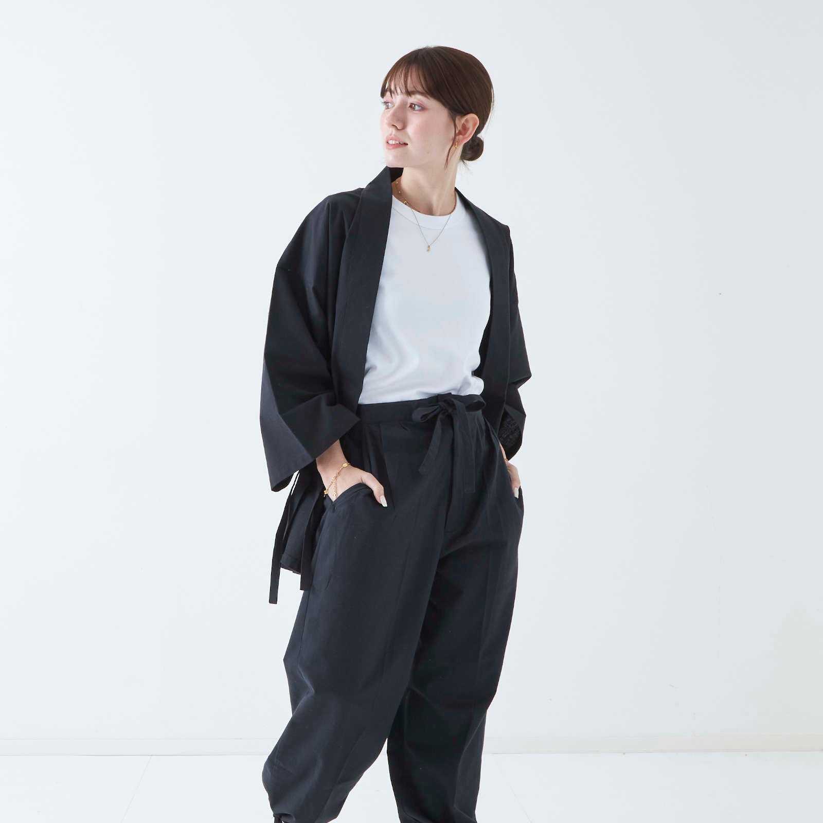 Samue Set - Kimono Style | Black