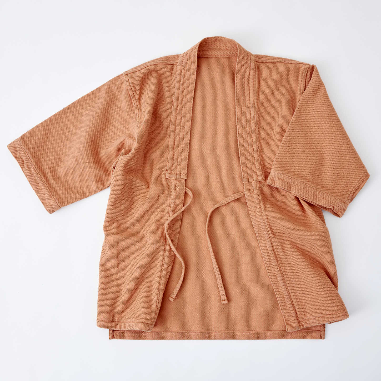 Kimono Jacket in Japanese Sashiko Embroidery | Kakishibu Orange