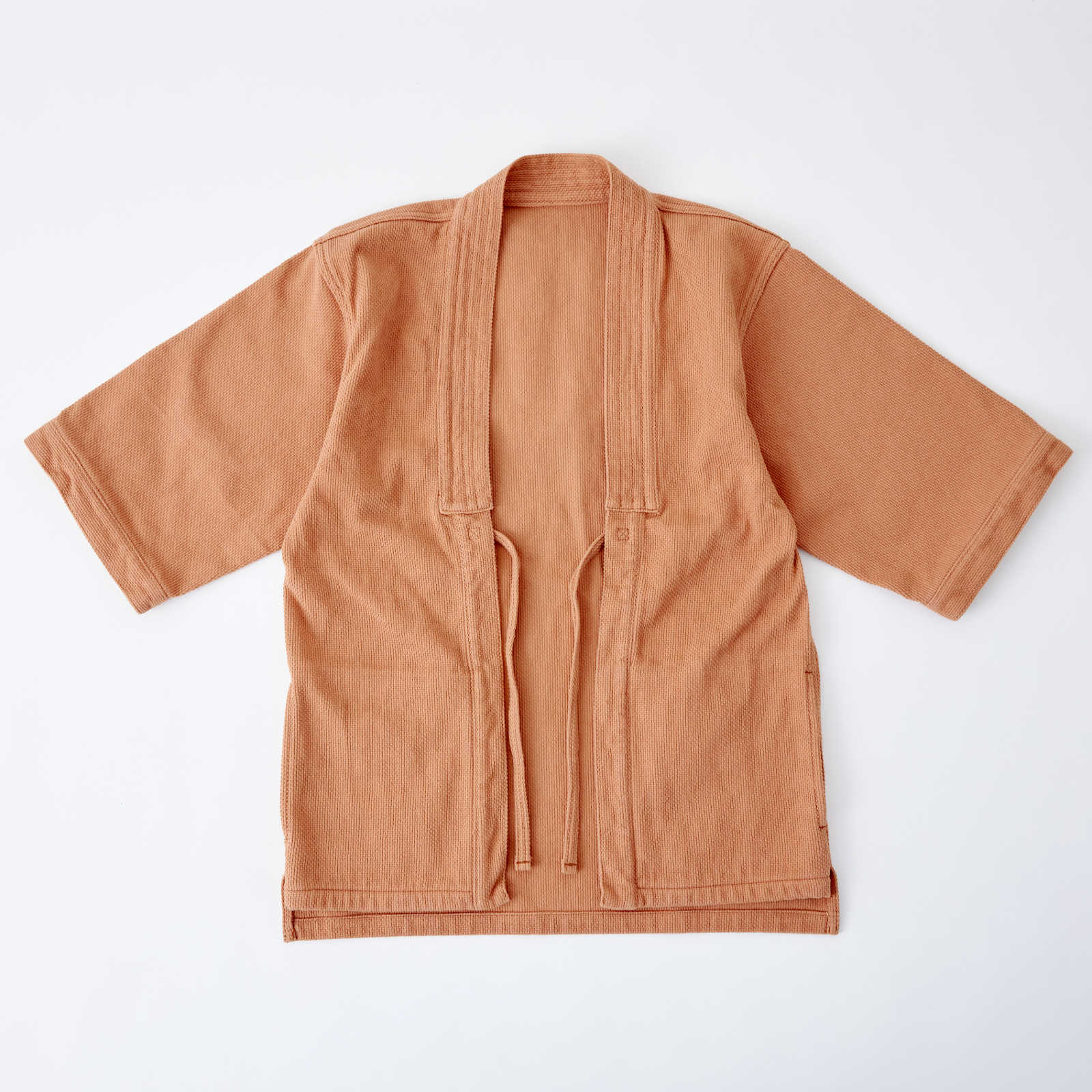 Kimono Jacket in Japanese Sashiko Embroidery | Kakishibu Orange