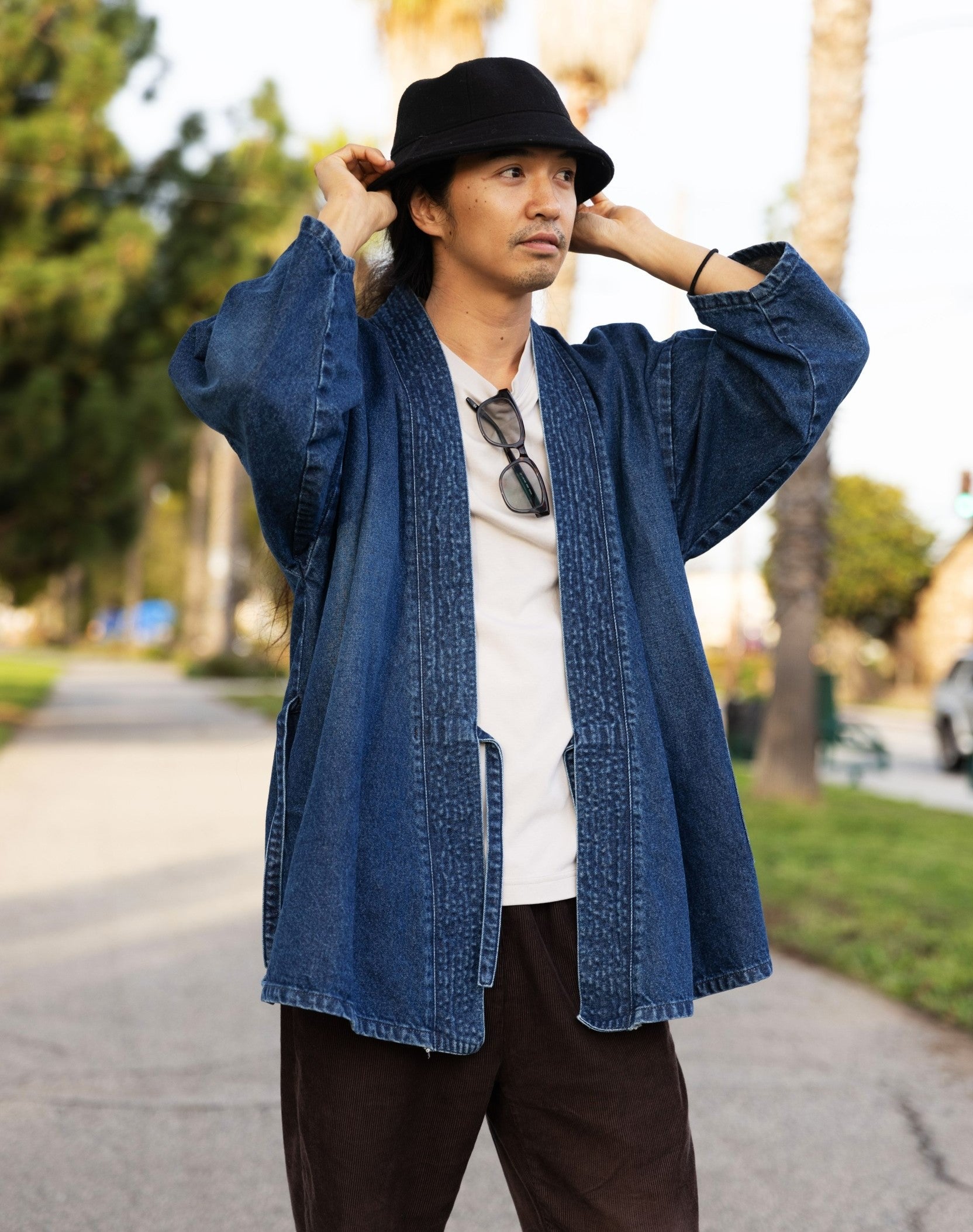 Denim store kimono jacket