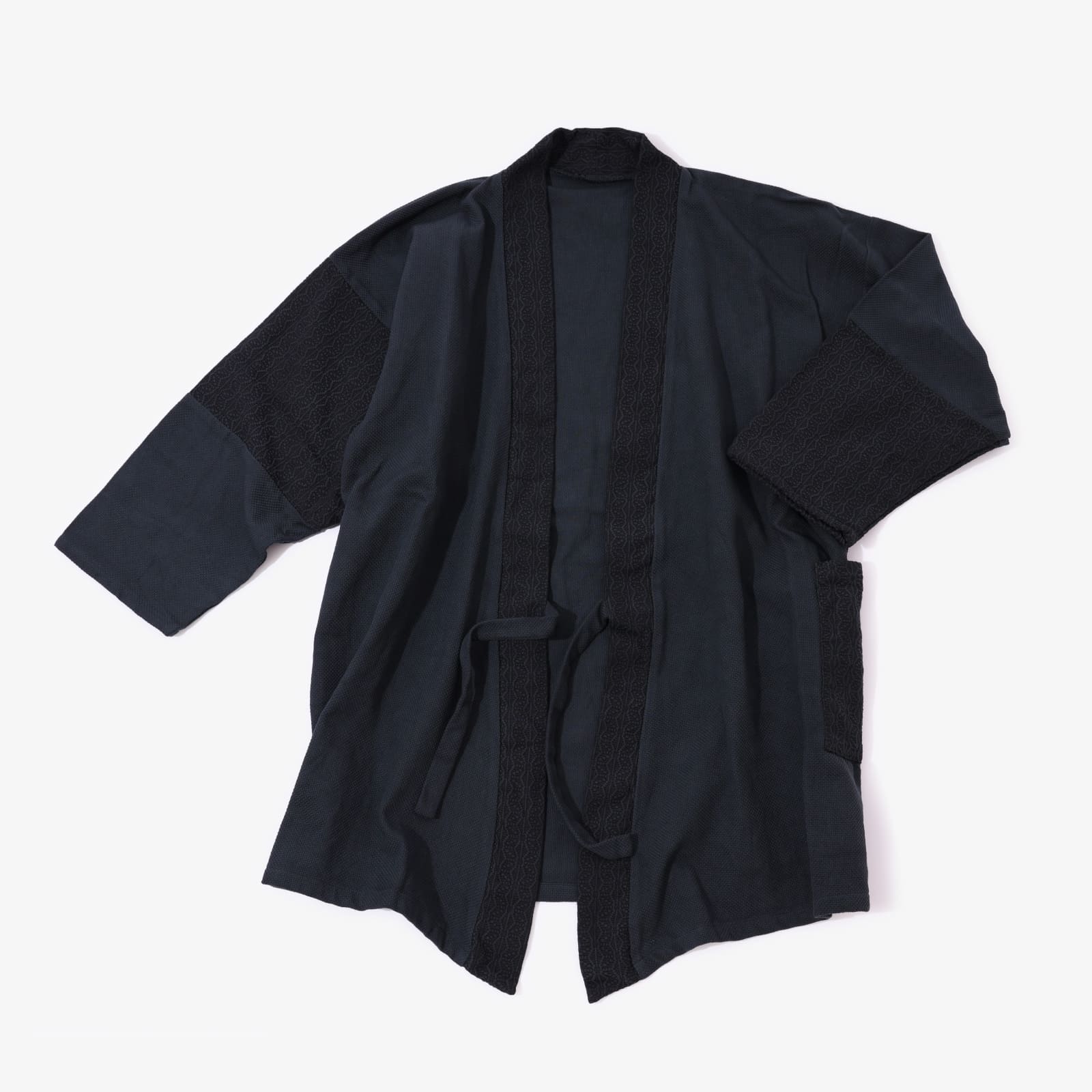 Kimono Jacket in Japanese Sashiko Embroidery - Long Sleeve