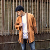 Patchwork Samue Jacket | Kakishibu Orange | Sashiko | Kimono style