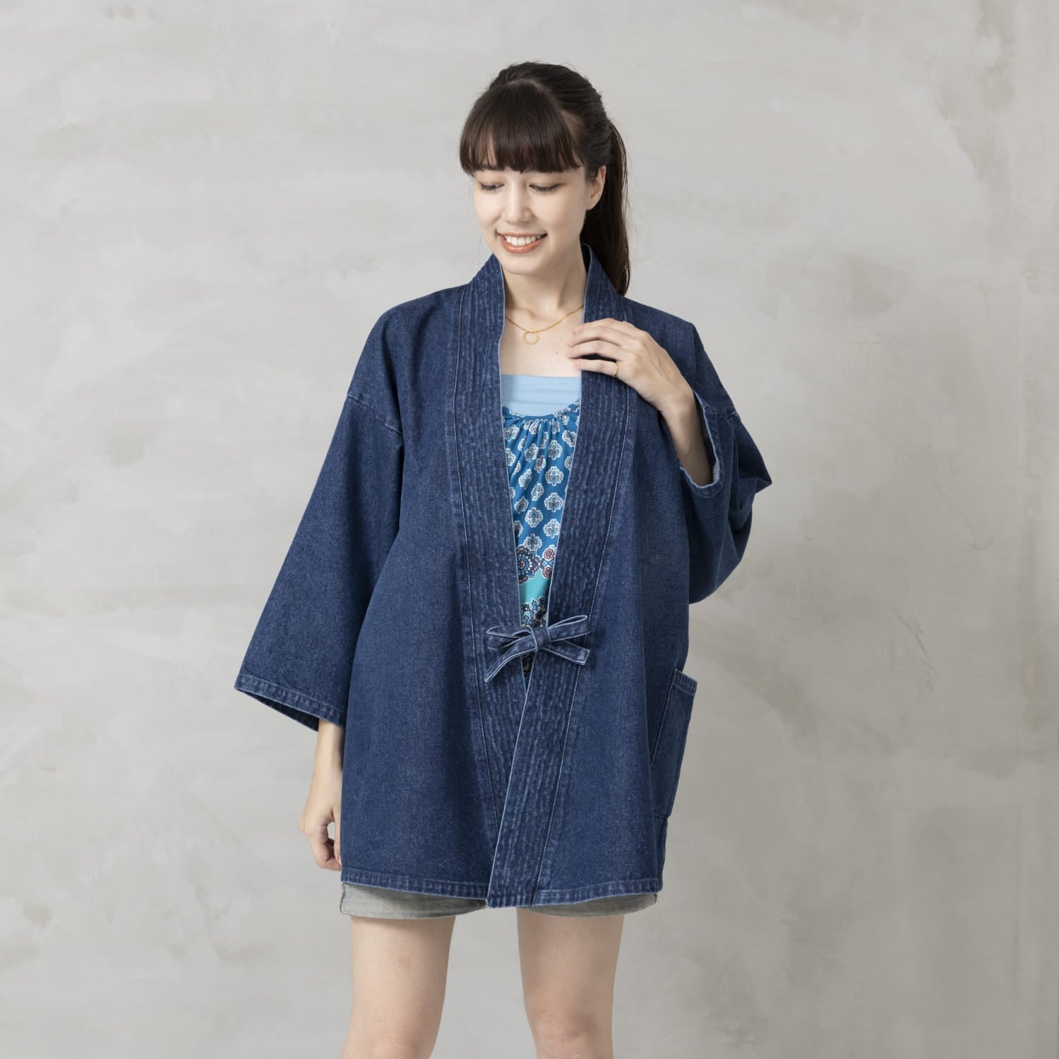 Denim Samue Jacket - Kimono Style