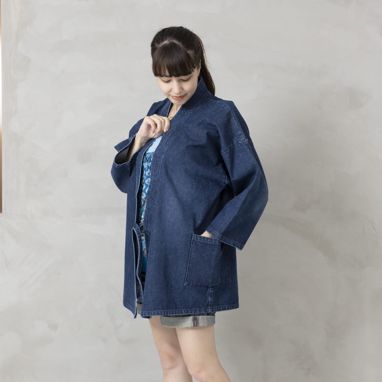 Denim Samue Jacket - Kimono Style