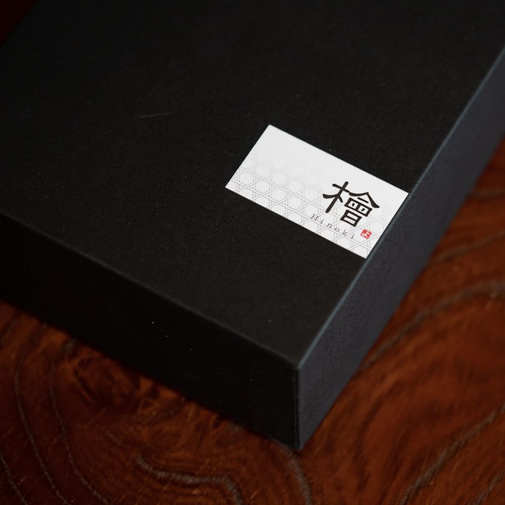 Wood Hinoki Sake Bottle & Cups Set (Indigo Japan Blue) box