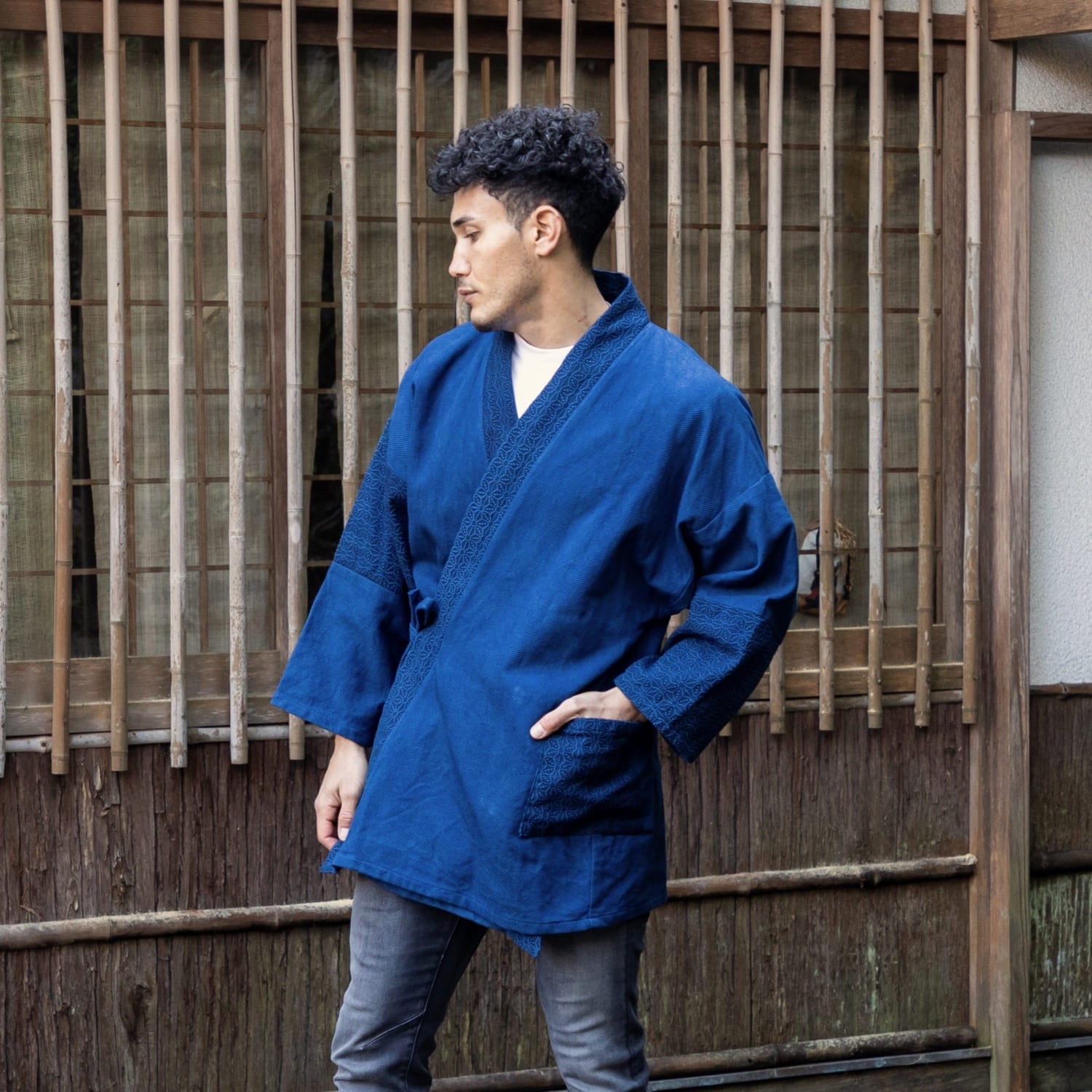 Patchwork Samue Jacket | Sashiko | Kimono style