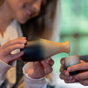Wood Hinoki Small Sake Cups (Indigo Japan Blue)